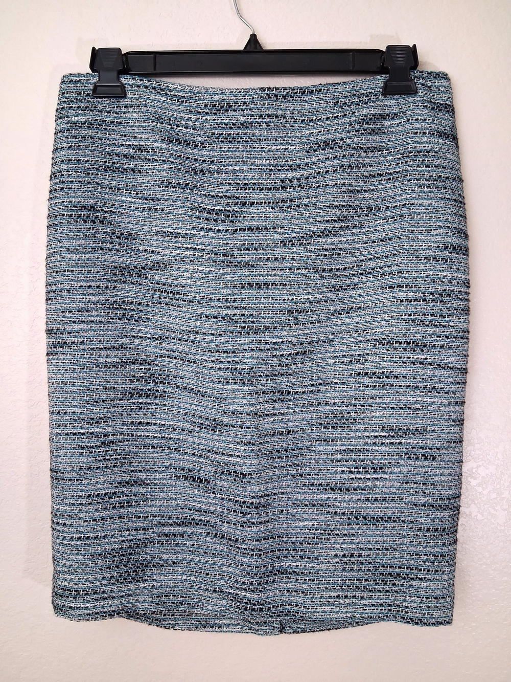 Ann Taylor Factory Textured Blue Tweed Pencil Skirt Women's Sz 12 Gray Blue NWT